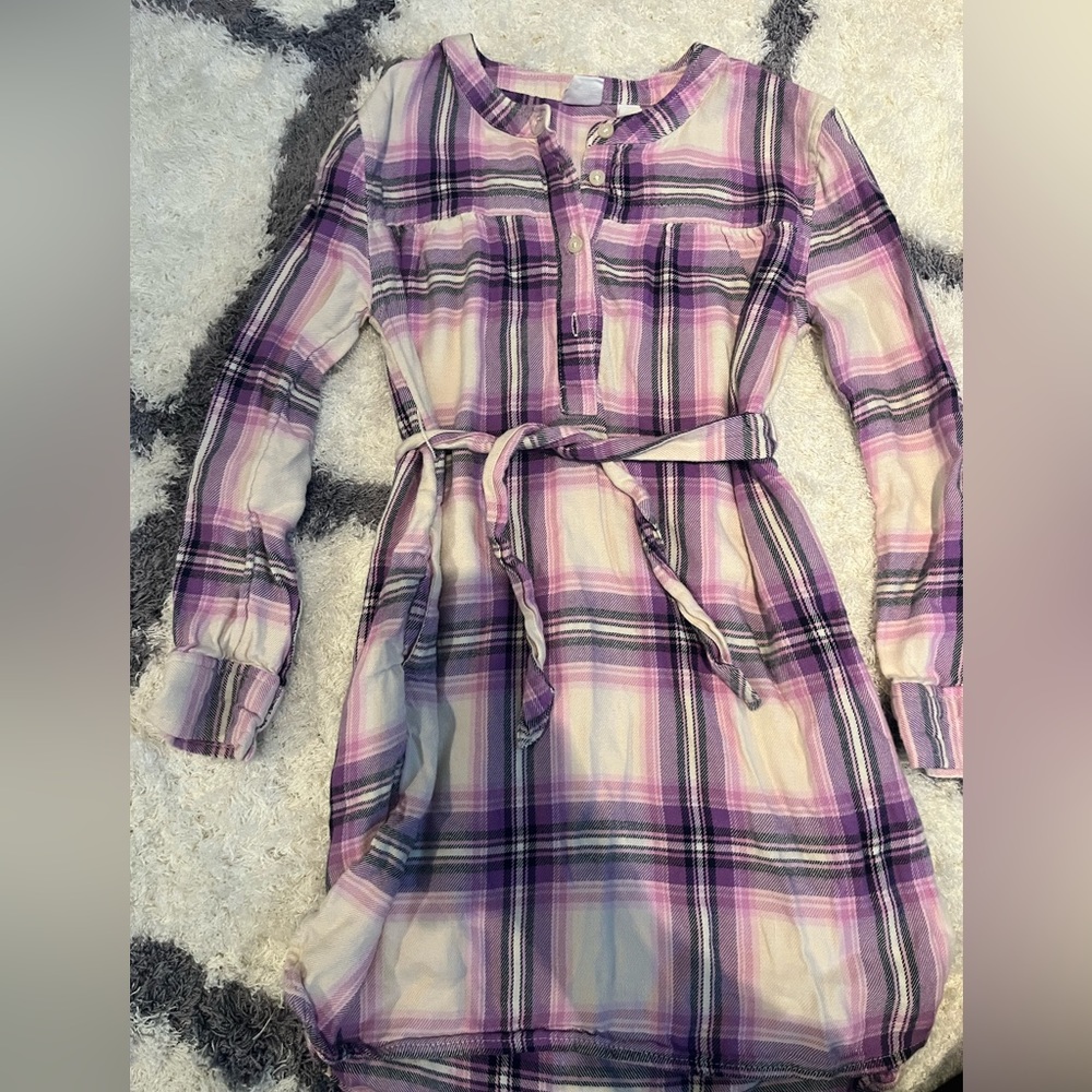 Gap Purple plaid dress Size Small (6-7)